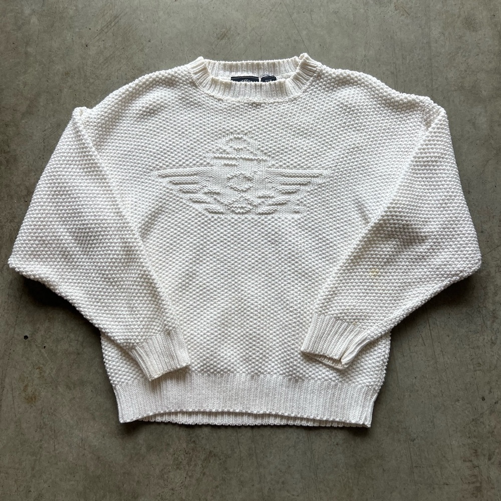 white cotton 90s dockers sweater